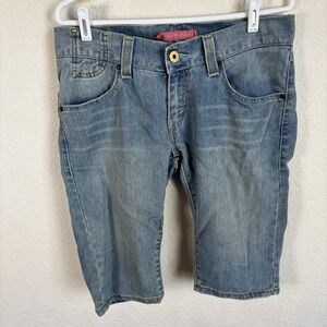 Levis Jean Shorts Blue Denim Womens Size 11 Pink Tag Light Wash Excellent